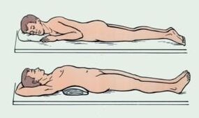 Body positions with periods of pain in the spine